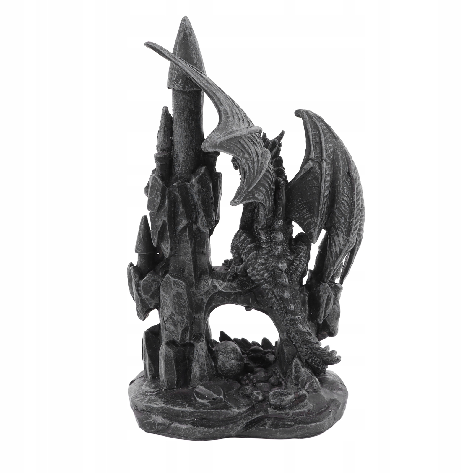 Socha draka Plastika Živica Halloweenska dekorácia Hrad Dragon A, čierna